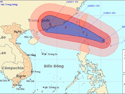 Hướng đi của bão.